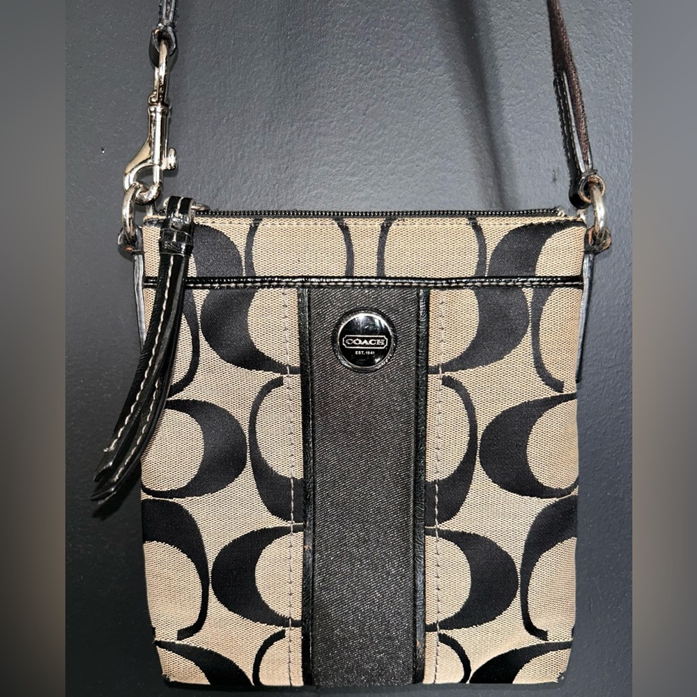 Coach Black and Tan Crossbody Bag